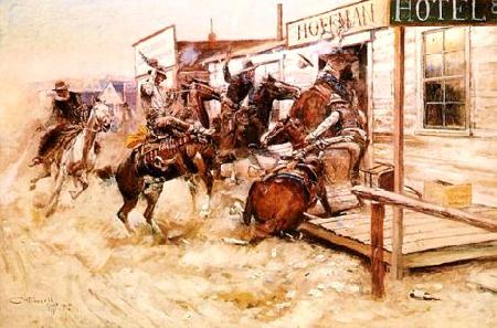 Charles M Russell In Without Knocking Spain oil painting art